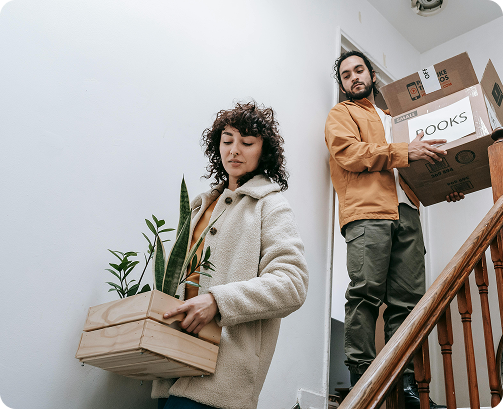 People moving into a new home